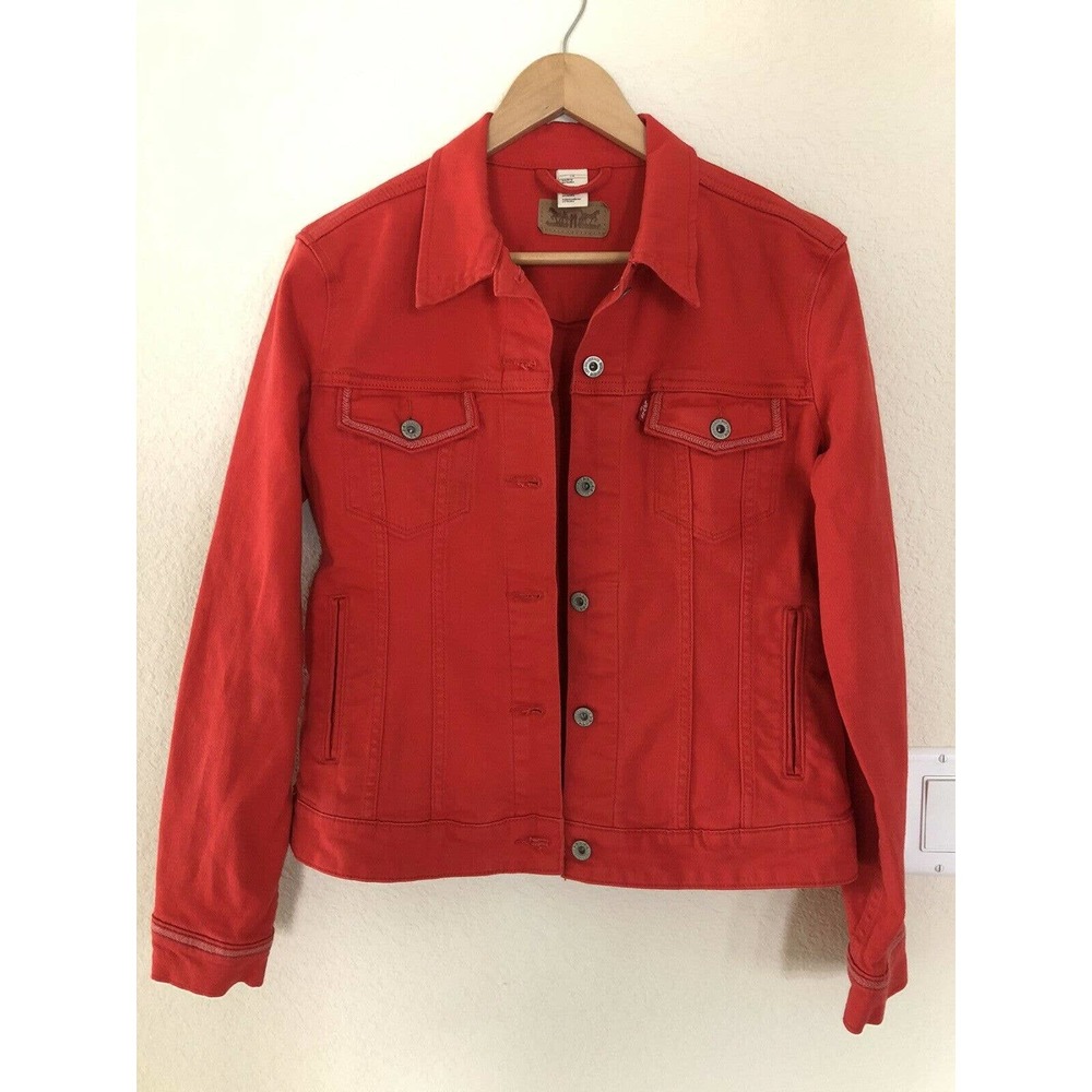 LEVI'S RARE Women's 1873 RED L Jean Denim Jacket